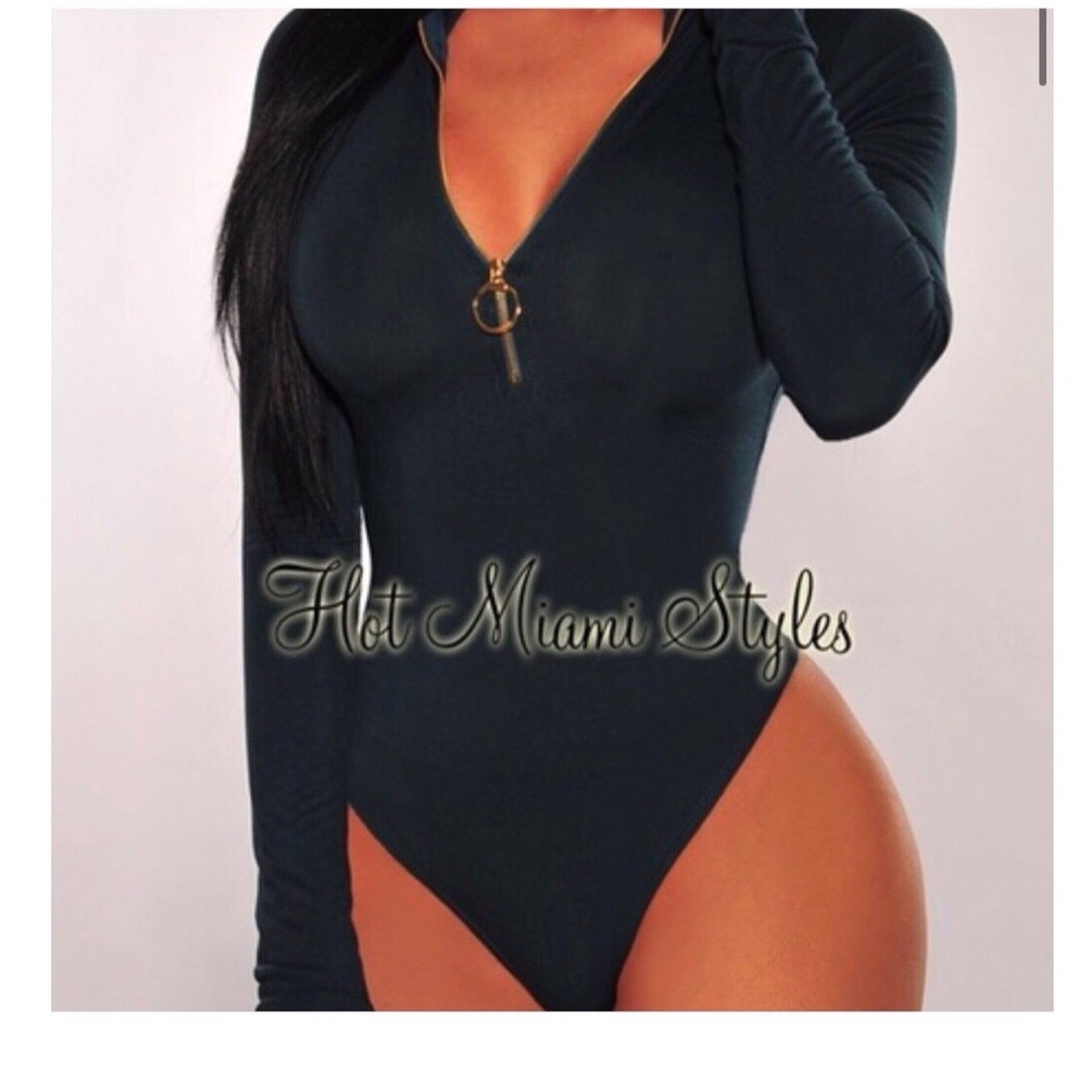 Green Long Sleeve Bodysuit
